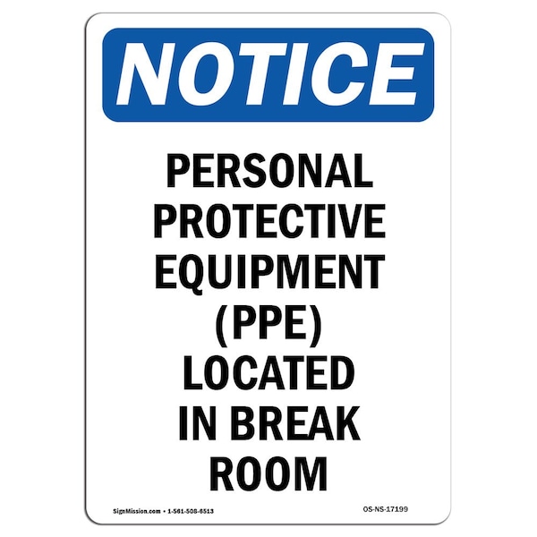 OSHA Sign, Personal Protective Equipment, 5in X 3.5in Decal, 10PK, 3.5" W, 5" H, Portrait, PK10